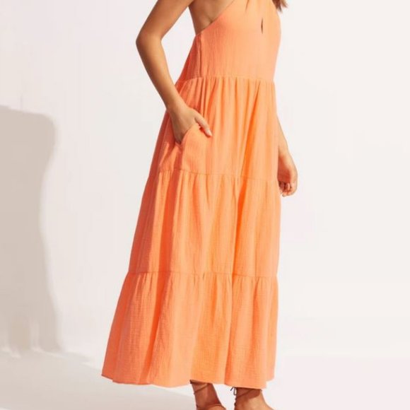 NWT Seafolly Cantaloupe Halter Neck Dress SIZE S M L XL - Picture 4 of 6